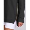 imageANRABESS Womens Oversized Sweatshirt Crewneck Long Sleeve Tunic Pollover Shirt Side Zipper Hoodie Sweater 2025 Spring ClothesBlack