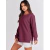 imageANRABESS Womens Oversized Sweatshirt Crewneck Long Sleeve Tunic Pollover Shirt Side Zipper Hoodie Sweater 2025 Spring ClothesBurgundy