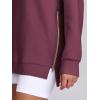 imageANRABESS Womens Oversized Sweatshirt Crewneck Long Sleeve Tunic Pollover Shirt Side Zipper Hoodie Sweater 2025 Spring ClothesBurgundy