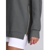 imageANRABESS Womens Oversized Sweatshirt Crewneck Long Sleeve Tunic Pollover Shirt Side Zipper Hoodie Sweater 2025 Spring ClothesDark Grey