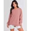 imageANRABESS Womens Oversized Sweatshirt Crewneck Long Sleeve Tunic Pollover Shirt Side Zipper Hoodie Sweater 2025 Spring ClothesDark Pink