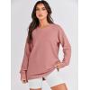 imageANRABESS Womens Oversized Sweatshirt Crewneck Long Sleeve Tunic Pollover Shirt Side Zipper Hoodie Sweater 2025 Spring ClothesDark Pink