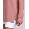 imageANRABESS Womens Oversized Sweatshirt Crewneck Long Sleeve Tunic Pollover Shirt Side Zipper Hoodie Sweater 2025 Spring ClothesDark Pink