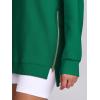 imageANRABESS Womens Oversized Sweatshirt Crewneck Long Sleeve Tunic Pollover Shirt Side Zipper Hoodie Sweater 2025 Spring ClothesGreen