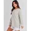 imageANRABESS Womens Oversized Sweatshirt Crewneck Long Sleeve Tunic Pollover Shirt Side Zipper Hoodie Sweater 2025 Spring ClothesGrey Apricot