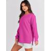 imageANRABESS Womens Oversized Sweatshirt Crewneck Long Sleeve Tunic Pollover Shirt Side Zipper Hoodie Sweater 2025 Spring ClothesHot Pink