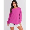 imageANRABESS Womens Oversized Sweatshirt Crewneck Long Sleeve Tunic Pollover Shirt Side Zipper Hoodie Sweater 2025 Spring ClothesHot Pink