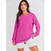 imageANRABESS Womens Oversized Sweatshirt Crewneck Long Sleeve Tunic Pollover Shirt Side Zipper Hoodie Sweater 2025 Spring ClothesHot Pink
