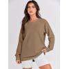 imageANRABESS Womens Oversized Sweatshirt Crewneck Long Sleeve Tunic Pollover Shirt Side Zipper Hoodie Sweater 2025 Spring ClothesKhaki