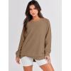 imageANRABESS Womens Oversized Sweatshirt Crewneck Long Sleeve Tunic Pollover Shirt Side Zipper Hoodie Sweater 2025 Spring ClothesKhaki