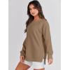 imageANRABESS Womens Oversized Sweatshirt Crewneck Long Sleeve Tunic Pollover Shirt Side Zipper Hoodie Sweater 2025 Spring ClothesKhaki