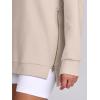 imageANRABESS Womens Oversized Sweatshirt Crewneck Long Sleeve Tunic Pollover Shirt Side Zipper Hoodie Sweater 2025 Spring ClothesLight Almond