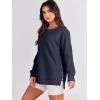 imageANRABESS Womens Oversized Sweatshirt Crewneck Long Sleeve Tunic Pollover Shirt Side Zipper Hoodie Sweater 2025 Spring ClothesNavy Blue