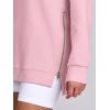 imageANRABESS Womens Oversized Sweatshirt Crewneck Long Sleeve Tunic Pollover Shirt Side Zipper Hoodie Sweater 2025 Spring ClothesPink