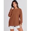 imageANRABESS Womens Oversized Sweatshirt Crewneck Long Sleeve Tunic Pollover Shirt Side Zipper Hoodie Sweater 2025 Spring ClothesRust