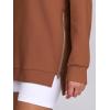 imageANRABESS Womens Oversized Sweatshirt Crewneck Long Sleeve Tunic Pollover Shirt Side Zipper Hoodie Sweater 2025 Spring ClothesRust