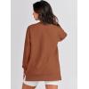 imageANRABESS Womens Oversized Sweatshirt Crewneck Long Sleeve Tunic Pollover Shirt Side Zipper Hoodie Sweater 2025 Spring ClothesRust