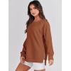imageANRABESS Womens Oversized Sweatshirt Crewneck Long Sleeve Tunic Pollover Shirt Side Zipper Hoodie Sweater 2025 Spring ClothesRust