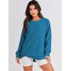 imageANRABESS Womens Oversized Sweatshirt Crewneck Long Sleeve Tunic Pollover Shirt Side Zipper Hoodie Sweater 2025 Spring ClothesSteel Blue