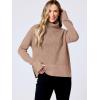 imageANRABESS Womens Turtleneck Long Sleeve Sweaters Waffle Knit Casual Side Zipper Pullover Tops Thumbhole 2024 Fall OutfitsKhaki