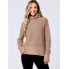imageANRABESS Womens Turtleneck Long Sleeve Sweaters Waffle Knit Casual Side Zipper Pullover Tops Thumbhole 2024 Fall OutfitsKhaki