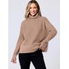 imageANRABESS Womens Turtleneck Long Sleeve Sweaters Waffle Knit Casual Side Zipper Pullover Tops Thumbhole 2024 Fall OutfitsKhaki