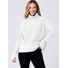imageANRABESS Womens Turtleneck Long Sleeve Sweaters Waffle Knit Casual Side Zipper Pullover Tops Thumbhole 2024 Fall OutfitsWhite