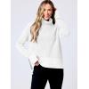 imageANRABESS Womens Turtleneck Long Sleeve Sweaters Waffle Knit Casual Side Zipper Pullover Tops Thumbhole 2024 Fall OutfitsWhite