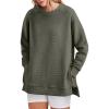 imageANRABESS Womens Oversized Sweatshirt Crewneck Long Sleeve Tunic Pollover Shirt Side Zipper Hoodie Sweater 2025 Spring ClothesArmy Green