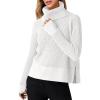 imageANRABESS Womens Turtleneck Long Sleeve Sweaters Waffle Knit Casual Side Zipper Pullover Tops Thumbhole 2024 Fall OutfitsWhite