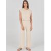 imageANRABESS Women 2 Piece Outfits Casual Summer Sleeveless Tops Knit Pants Sweater Lounge Matching Sets 2025 Trendy ClothesApricot