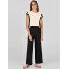 imageANRABESS Women 2 Piece Outfits Casual Summer Sleeveless Tops Knit Pants Sweater Lounge Matching Sets 2025 Trendy ClothesApricotblack