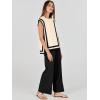 imageANRABESS Women 2 Piece Outfits Casual Summer Sleeveless Tops Knit Pants Sweater Lounge Matching Sets 2025 Trendy ClothesApricotblack
