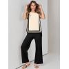 imageANRABESS Women 2 Piece Outfits Casual Summer Sleeveless Tops Knit Pants Sweater Lounge Matching Sets 2025 Trendy ClothesApricotblack