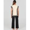 imageANRABESS Women 2 Piece Outfits Casual Summer Sleeveless Tops Knit Pants Sweater Lounge Matching Sets 2025 Trendy ClothesApricotblack