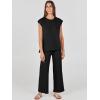 imageANRABESS Women 2 Piece Outfits Casual Summer Sleeveless Tops Knit Pants Sweater Lounge Matching Sets 2025 Trendy ClothesBlack