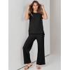 imageANRABESS Women 2 Piece Outfits Casual Summer Sleeveless Tops Knit Pants Sweater Lounge Matching Sets 2025 Trendy ClothesBlack