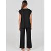 imageANRABESS Women 2 Piece Outfits Casual Summer Sleeveless Tops Knit Pants Sweater Lounge Matching Sets 2025 Trendy ClothesBlack
