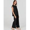 imageANRABESS Women 2 Piece Outfits Casual Summer Sleeveless Tops Knit Pants Sweater Lounge Matching Sets 2025 Trendy ClothesBlack