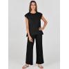imageANRABESS Women 2 Piece Outfits Casual Summer Sleeveless Tops Knit Pants Sweater Lounge Matching Sets 2025 Trendy ClothesBlack