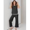 imageANRABESS Women 2 Piece Outfits Casual Summer Sleeveless Tops Knit Pants Sweater Lounge Matching Sets 2025 Trendy ClothesBlackwhite 02