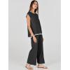 imageANRABESS Women 2 Piece Outfits Casual Summer Sleeveless Tops Knit Pants Sweater Lounge Matching Sets 2025 Trendy ClothesBlackwhite 02