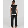 imageANRABESS Women 2 Piece Outfits Casual Summer Sleeveless Tops Knit Pants Sweater Lounge Matching Sets 2025 Trendy ClothesBlackwhite