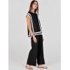 imageANRABESS Women 2 Piece Outfits Casual Summer Sleeveless Tops Knit Pants Sweater Lounge Matching Sets 2025 Trendy ClothesBlackwhite
