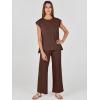 imageANRABESS Women 2 Piece Outfits Casual Summer Sleeveless Tops Knit Pants Sweater Lounge Matching Sets 2025 Trendy ClothesCoffee