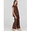 imageANRABESS Women 2 Piece Outfits Casual Summer Sleeveless Tops Knit Pants Sweater Lounge Matching Sets 2025 Trendy ClothesCoffee