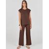 imageANRABESS Women 2 Piece Outfits Casual Summer Sleeveless Tops Knit Pants Sweater Lounge Matching Sets 2025 Trendy ClothesCoffee