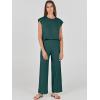 imageANRABESS Women 2 Piece Outfits Casual Summer Sleeveless Tops Knit Pants Sweater Lounge Matching Sets 2025 Trendy ClothesDark Green