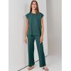 imageANRABESS Women 2 Piece Outfits Casual Summer Sleeveless Tops Knit Pants Sweater Lounge Matching Sets 2025 Trendy ClothesDark Green