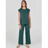 imageANRABESS Women 2 Piece Outfits Casual Summer Sleeveless Tops Knit Pants Sweater Lounge Matching Sets 2025 Trendy ClothesDark Green